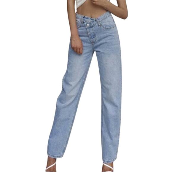 Princess Polly Crossover Blue Jeans Light Wash Womens 10 - Picture 6 of 6